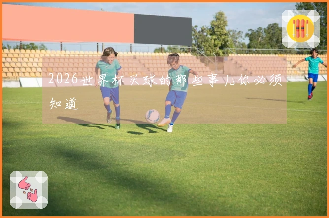 2026世界杯买球的那些事儿你必须知道